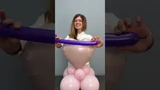 Розовое сердечко из воздушного шарика 💕 #balloontwister #howto #diy #valentinesday
