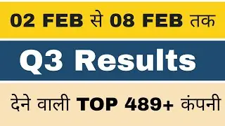 अगले हफ्ते आने वाले 489 कंपनियों के Results Q3 Results 2026 Q3 Results 2026 Today Q3 Results