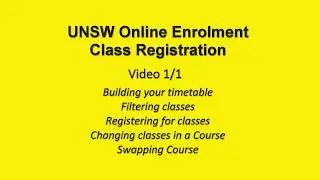 Annual Enrolment &ndash; Step 2: Class Registration