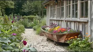 Farmhouse Backyard Garden Ideas Using Recycled Materials