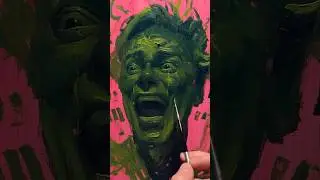 Painting green on pink #art #painting #drawing