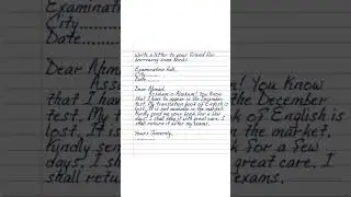 Write a letter to your friend requesting him to lend some books to you  #viral #shorts