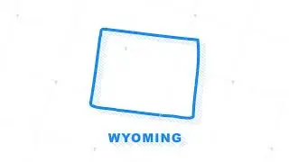 Wyoming city map outline animation. Motion graphics.