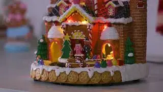 Gingerbread House with Train LED Table Decor (8TAL348)