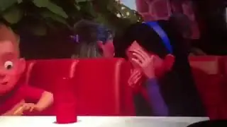 Violet spitting water thru her nose