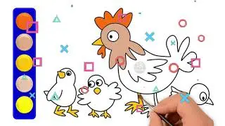 How To Draw and Color Chicken - Chicken Coloring Pages