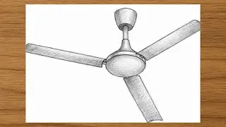Realistic Ceiling Fan Pencil Sketch | Easy Object Drawing Tutor