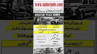 Join Rescue 1122 as Emergency Medical Technician EMT 2026 | New 1122 Jobs 2026 for Male & Female