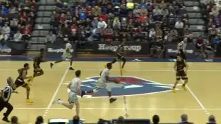 Alexander Rice hits a three in transition