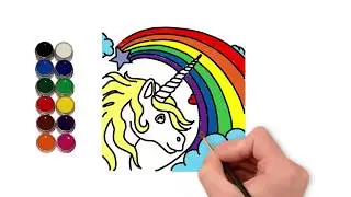 Unicorn and Rainbow | drawing and coloring| Poko Toy Art