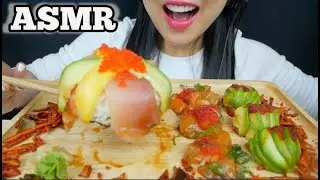 ASMR SUSHI DONUT + SALMON SASHIMI BITE (EATING SOUNDS) NO TALKING | SAS-ASMR