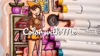 Color with Me ASMR  ☕ | Cozy Cleaning Day Girl moments 🤎 | Relaxing Art with Ohuhu Alcohol Markers