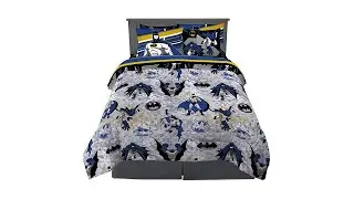 Franco Kids Bedding Super Soft Comforter and Sheet Set with Sham, 7 Piece Full Size, Batman