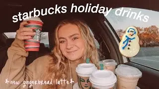 TRYING STARBUCKS NEW HOLIDAY DRINKS TASTE TEST 2023 *new gingerbread latte, gingerbread oatmilk chai