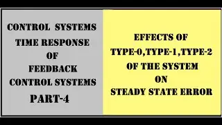Effects of type of a system on Steady state error |Part-4 Time Response of feedback control systems