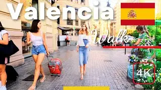 Valencia Spain Walking Tour 4K City Tour Old Town Street Walk Central Market