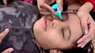 Easiest way to use eye drop in kids eyes. Demo by Myra!!