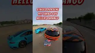 PORSCHE 911 TURBO S VS HELLCAT DURANGO ROLL RACE! #rollracing #hellcat #supercharged #911turbos