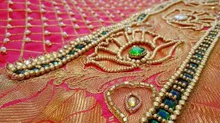 Border Highlighting Aari work /Aari work Sleeve Design #Happy Homequeens#🙂