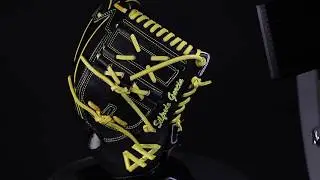44 Pro Custom Baseball Glove Signature Series Black and Yellow Mesh Gill Lacing