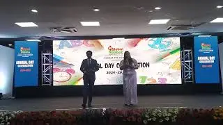 Emcees Varsha Jayshree and Thamizharasan at GR Pallavaram Pre School Annual day at Vels University