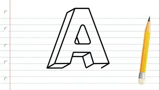 BASİT &Uuml;&Ccedil; BOYUTLU A HARFİ &Ccedil;İZİMİ ( ADIM ADIM KOLAY &Ccedil;İZİMLER (  3D GRAFFİTİ ALFABE  &Ccedil;İZİM ) )