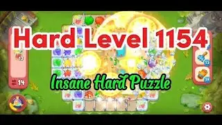 Hard Level Puzzle 1154 No Boosters 💫 Match-3 Game Gardenscapes #games #gameplay #gaming