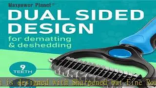 Maxpower Planet Pet Grooming Brush - Double Sided Shedding and Dematting Undercoat Rake Comb for Do
