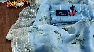 Latest Organza digital printed saree online