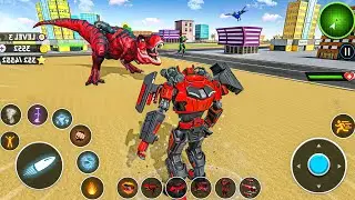Dino Robot Transformation Jet Bike Car Dinosaur Robot Game New Mega City Update - Android Gameplay