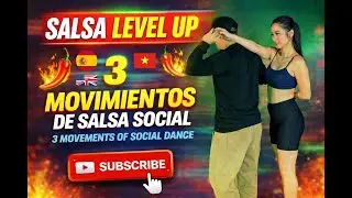 LEVEL UP 3 MOVIMIENTOS DE SALSA SOCIAL 🤩 3 MOVEMENTS OF SOCIAL DANCE  learn to dance 0n2 class