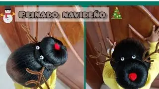 Fácil peinado navideño de reno 🦌🎁❤️