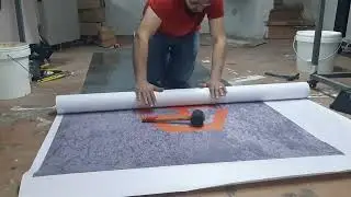 Glue the tarpaulin to the sheet