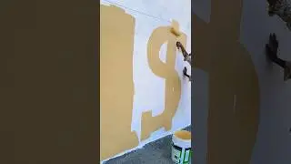 yellow colour wall paint art first court 1st #art #wall #house