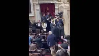 MOMENT: Argentine lawmakers clash over Milei's crypto scandal