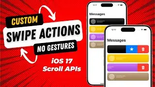 Swipe Actions For ScrollView - No Gestures! - iOS 17 Scroll APIs - Xcode 15