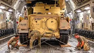 Rapid Deployment: Army and Air Force Load Heavy Combat Vehicle on C-5 Galaxy