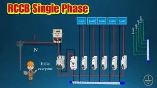 Electrical system with RCCB  single phase power supply wiring diagram! RCCB เฟสเดียว #Part01
