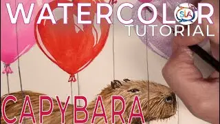 Paint This Adorable Capybara Valentine With Me | Real-Time Watercolor