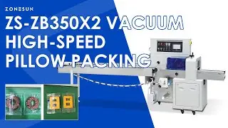 ZONESUN ZS-ZB350X2 Automatic Pillow Vacuum Packing Machine For Snack Bar