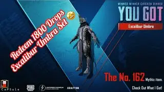 REDEEM 1800 DROPS EXCALIBUR UMBRA SET | RP M9 ROYAL ADVENTURE CRATE OPENING | PUBG MOBILE