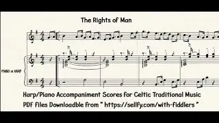 The Rights of Man, Harp and Piano Accompaniment Score for Celtic Traditional Music