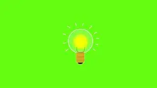 Free Green Screen - Cartoon Light Bulb