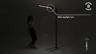 BR-FS0011 UGR 19 Touch Control CCT Daylight Sensing And Motion Sensing Office Floor Standing Lamps