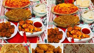 Cooking pork menudo, fried chicken at Pancit Canton for birthday celebration of my son ( Pinoy food)