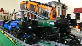 LEGO Train Track Layout, Custom Emerald Night Steam Train and MOC Carriages!