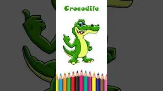 How to Draw and Color a Crocodile  Easy Step-by-Step Tutorial #shorts