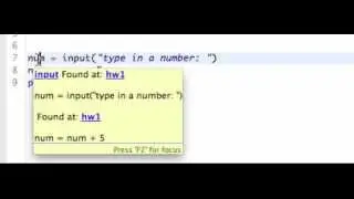 Intro To Python: Input Statement