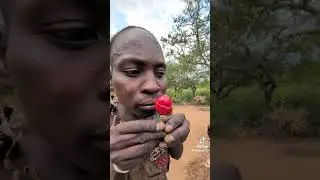First time taste of lollipop #hadzabetribe #lollipop #candy #africa #comedy