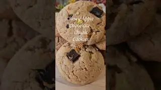 Vegan Chewy Apple Chocolate Chunk Cookies #food #dessert #vegan